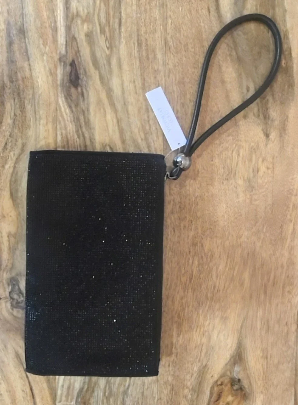 NWT Victoria's Secret Black Diamanté Large Wristlet Pouch